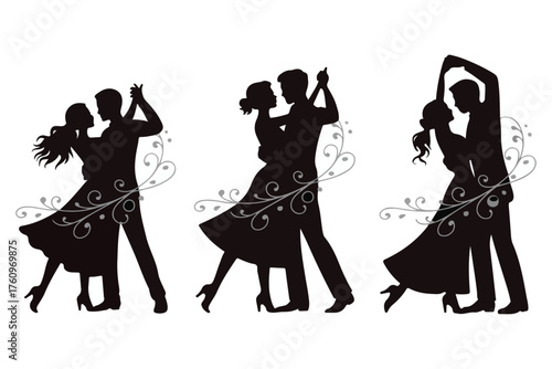 Romantic Couple Dancing Silhouette
