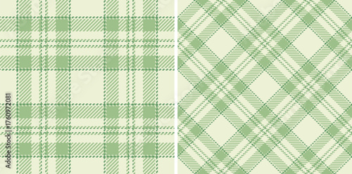 Classic green plaid pattern set. Features traditional tartan designs, perfect for textiles, backgrounds, and creating a warm, cozy ambiance.