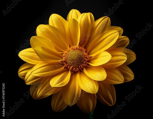 bright yellow flower on a black background