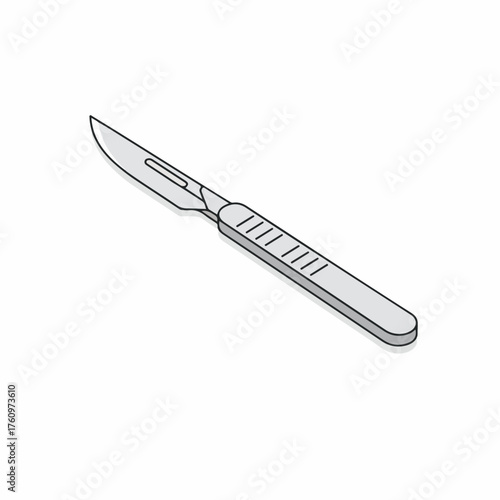 Detailed Outline Scalpel Surgical Tool Medical Equipment Healthcare Item