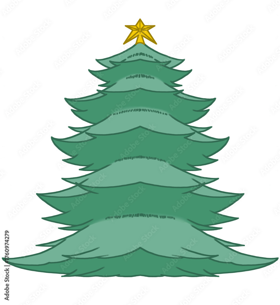 Fototapeta premium 下から見上げたシンプルなクリスマスツリー