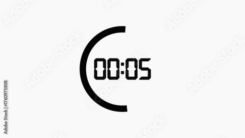 countdown from 10 to 1 ,countdown timer of 10 seconds to 1 second with white background.