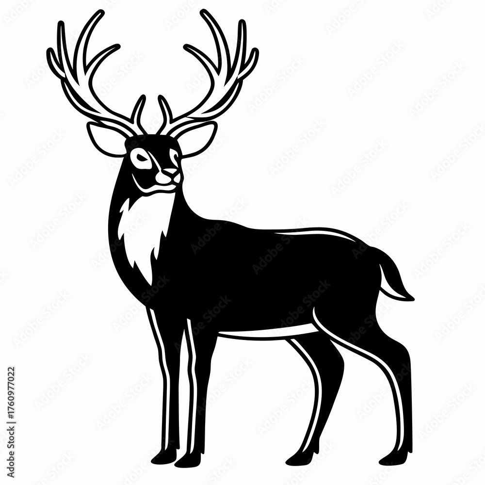 Obraz premium deer silhouette vector