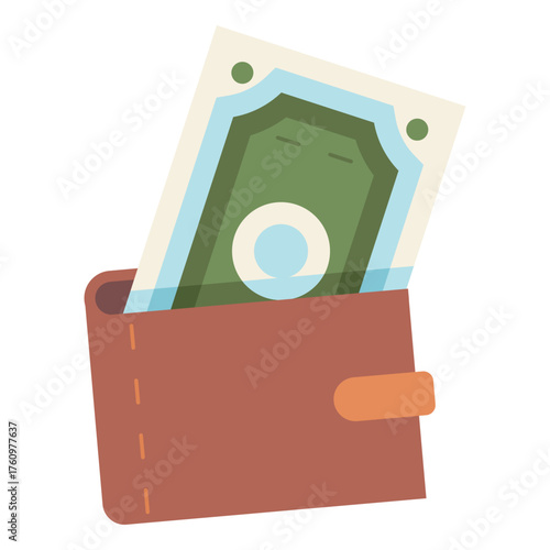 wallet with money cash flat icon
