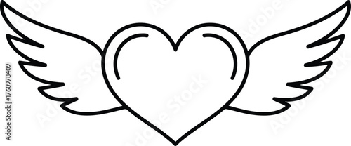 Vector art of a heart with wings, symbolizing freedom and love