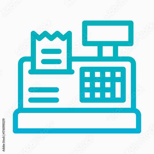 Cash Register Icon — Isolated Lineal Gradient Style Vector Icon