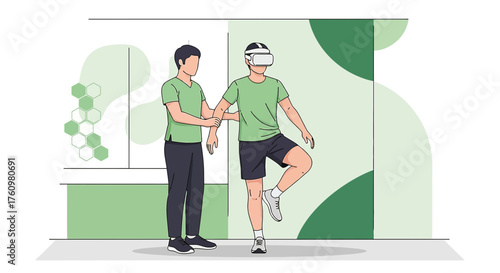 Virtual Reality Rehabilitation: Patient Guided by Therapist for Balance Improvement Using VR