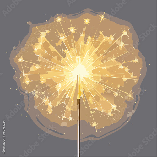 Goldene Wunderkerze im Dunkeln