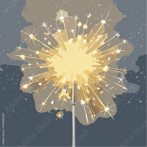 Goldene Wunderkerze im Dunkeln