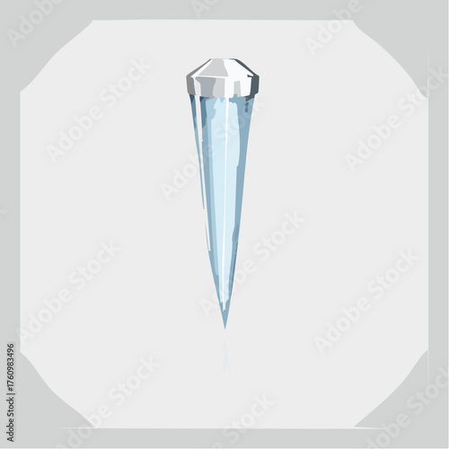Glänzender Eiszapfen mit Reflexion