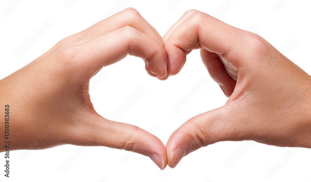 Obraz premium Two hands forming a heart shape