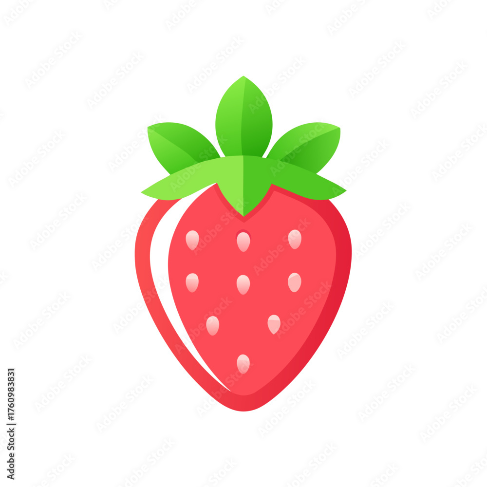 Obraz premium Minimal Strawberry Logo