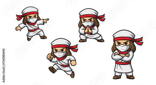Diverse Actions of a Fierce Female Ninja Warrior