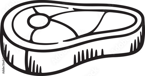 Steak Outline Barbecue Beef Cut T-Bone Food