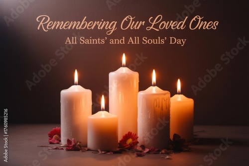 Remembering Loved Ones All Saints and All Souls Day candles and flowers