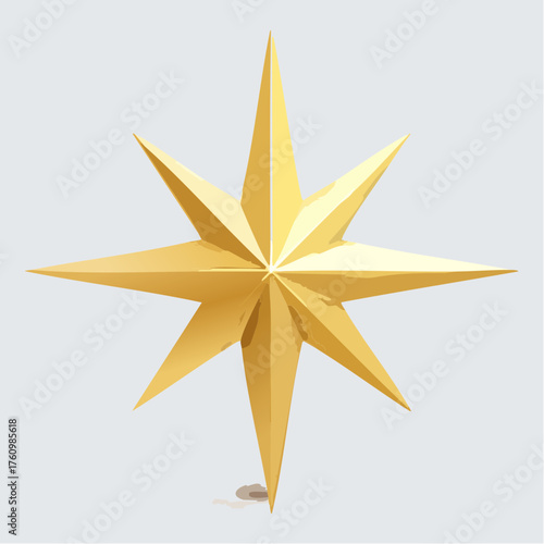 Winterlicher Polarstern in Gold