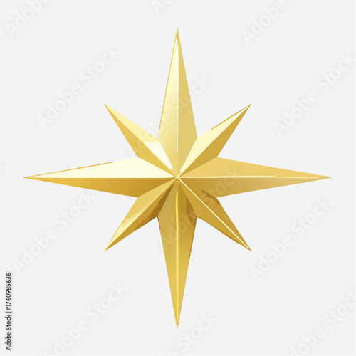 Winterlicher Polarstern in Gold