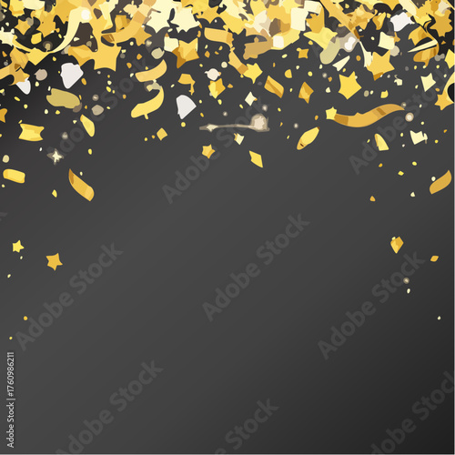 Schwarzer Hintergrund mit goldenen Konfetti
