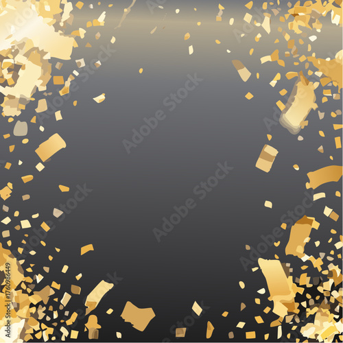 Schwarzer Hintergrund mit goldenen Konfetti