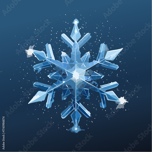 Funkelnde Eiskristalle auf dunklem Grund