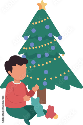 Boy Opening Christmas Gifts