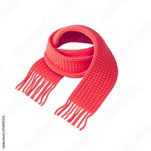 Chunky Knit Red Scarf Winter Clothing Accessory