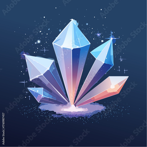 Funkelnde Eiskristalle auf dunklem Grund