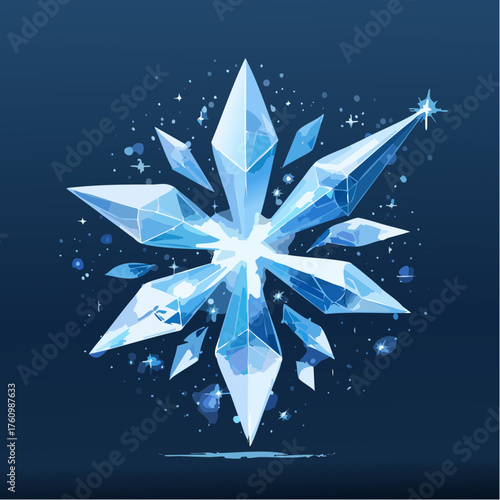 Funkelnde Eiskristalle auf dunklem Grund