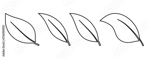 leaf, branch icon set, Eco friendly ecology icons. Environmental Leaves, natural, eco, vegan, bio labels vector symbol logo illustration line editable stroke design