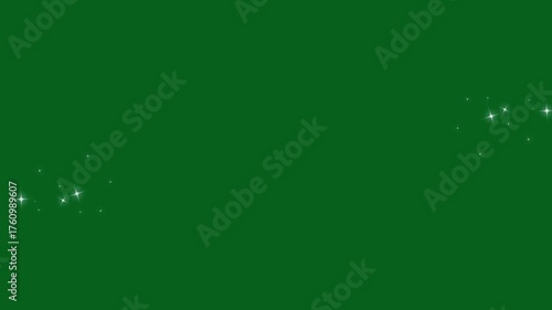 4k Twinkling glitter stars line animation, magic sparkling bokeh effects, white cartoon blinking stars, fairy dust wand glitter stars trail transition,  shining twinkle effect on green screen.