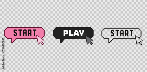 Start game editable text effect style vector, Button for start games beginning vector design