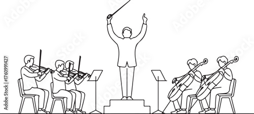 Orchestra Conductor and Musicians