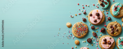 Christmas cookie decorating contest winter wonderland colorful creations festive kitchen bird's eye view sweet treats