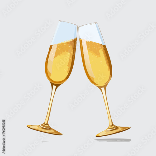 Goldene Sektgläser zum Anstoßen