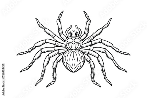 Tribal Spider Illustration – Intricate Black Ink Arachnid Tattoo Style Design