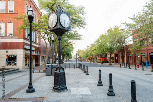 Fancy Clock tower in downtown Moscow Idaho
