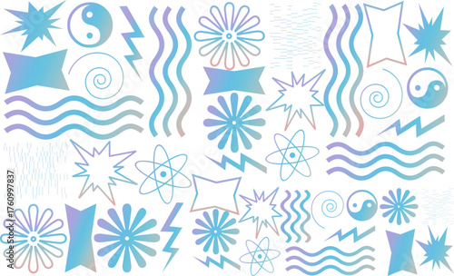 Pastel pattern of science and atomic symbols in orange and peach
