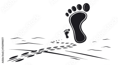 Large and Small Footprints on Sandy Terrain footstep