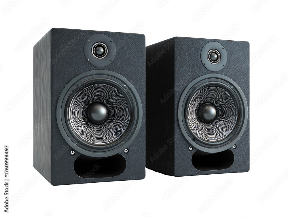 Obraz premium Studio monitors, dark gray, rectangular, pair