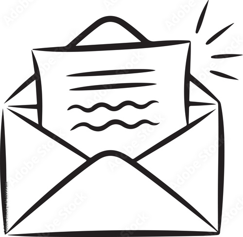 Open Envelope Email Message Document Inside Mail Letter Communication Concept
