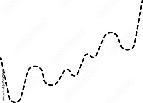 A dotted line chart showing a smooth upward trend, indicating a rise in data over time.