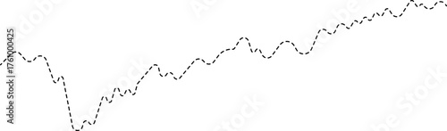 A dotted line graph showing a bouncing pattern in the trend, with alternating up and down movements.