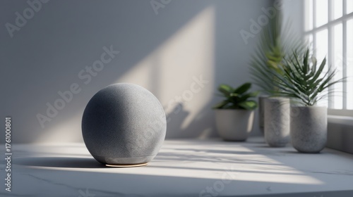 grey fabric orb sunlight window
