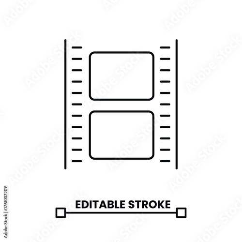 film strip line icon editable stroke line icon vector illustration