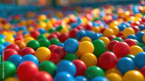 colorful plastic balls in a ballpit,