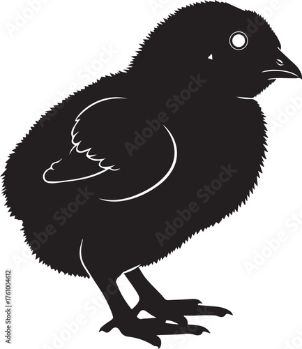 Cute baby chick silhouette evokes springtime joy, perfect for Easter designs