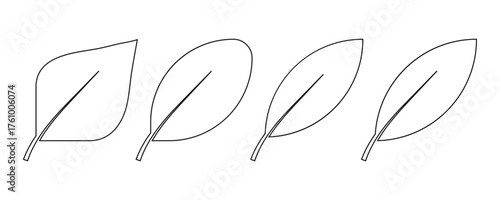 leaf, branch icon set, Eco friendly ecology icons. Environmental Leaves, natural, eco, vegan, bio labels vector symbol logo illustration line editable stroke design