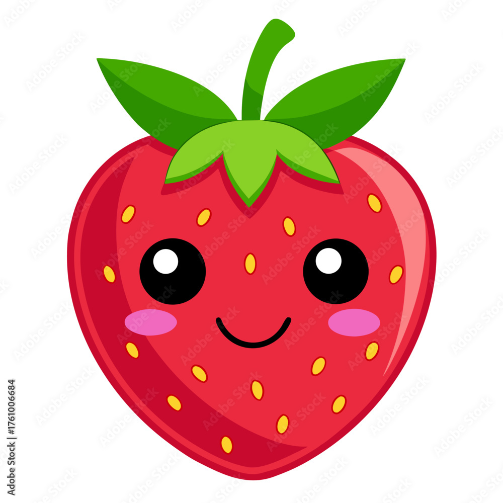 Obraz premium Cartoon Strawberry Vector