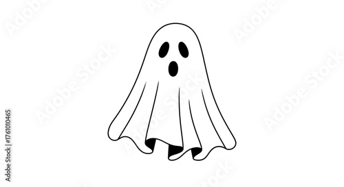 Simple Ghost Illustration for Halloween Decoration and Spooky Designs.