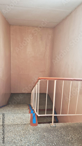 Indoor Stairwell with Pink Walls